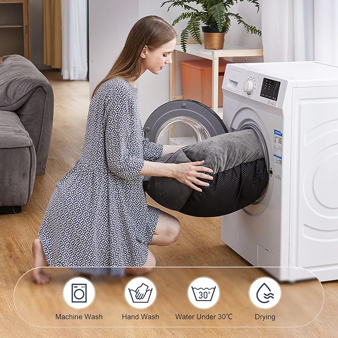 JOEJOY Rectangle Dog Bed for Large Medium Small Dogs - Washable Orthopedic Sofa Bed, Soft Breathable Puppy & Pet Cuddler, Durable Calming Dog Bed with Anti-Slip Bottom, Multiple Sizes, Dark Grey