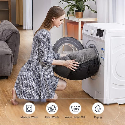 JOEJOY Rectangle Dog Bed for Large Medium Small Dogs - Washable Orthopedic Sofa Bed, Soft Breathable Puppy & Pet Cuddler, Durable Calming Dog Bed with Anti-Slip Bottom, Multiple Sizes, Dark Grey