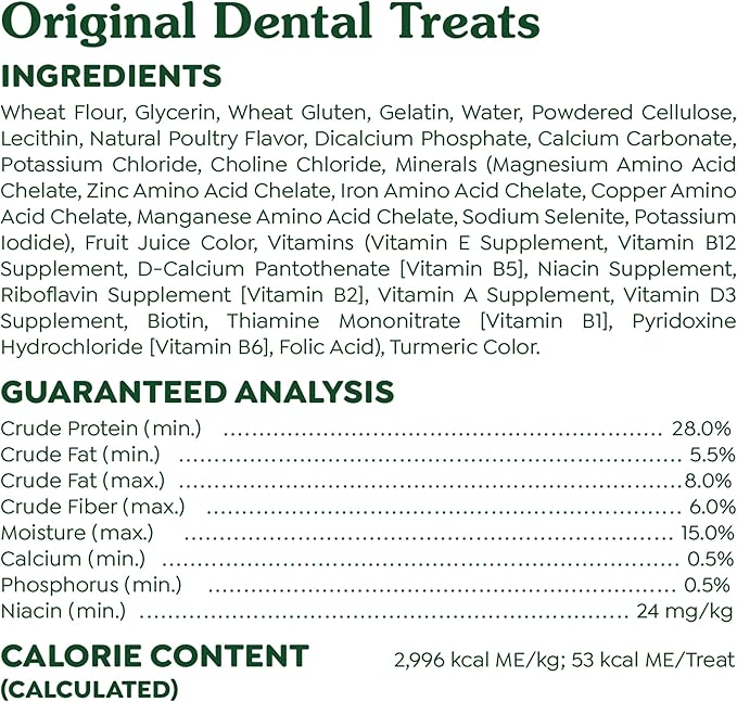 Greenies Original Teenie Dental Dog Treats, 27 oz. Pack (96 Treats)