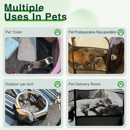 Love's cabin Pet Puppy Dog Playpen, Medium Dog Tent Crates Cage Indoor/Outdoor, Portable Playpen for Dog and Cat, Foldable Pop Up Dog Kennel Playpen with Carring Case, Removable Zipper Top, Pink