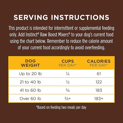 Instinct Raw Boost Mixers Freeze Dried Dog Food Toppers For Dry Food, Grain Free Dog Food Toppers with Chicken For Dogs, 6 oz