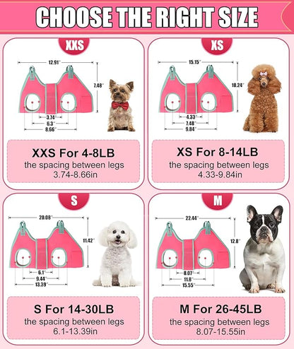 2024 New Grooming Hammock, Hanging Harness Holder for Dog Nail Clipping/Trimming, Sling With Thick Fabric Neck Support & Strap Restraint Claw Care (X-Small 8-14 LB/Pink)