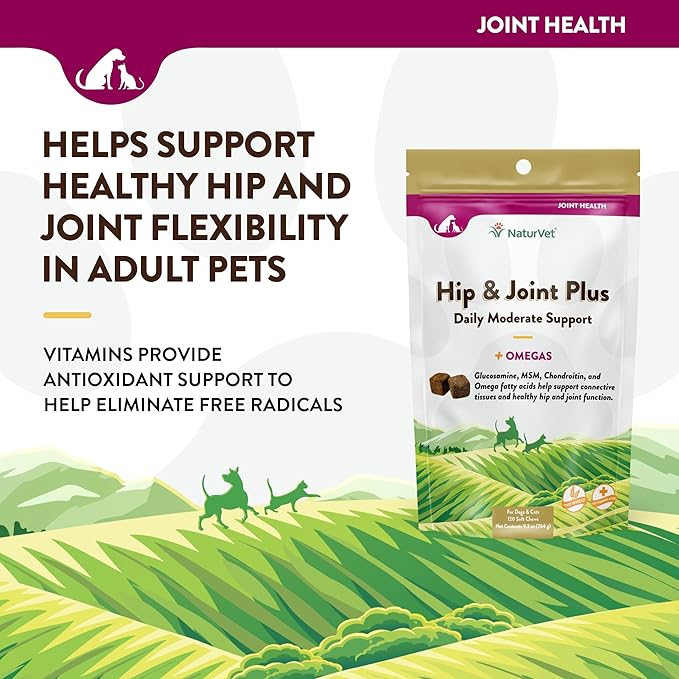 NaturVet Hip & Joint Plus Soft Chew (Bag) 120 ct