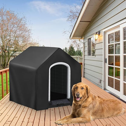 Dog House Cover, Dog Houses Cover for Large Dogs Outside,Covers for Winter Large Dog House Outdoor Weatherproof (36x34x32 in)-Only Cover