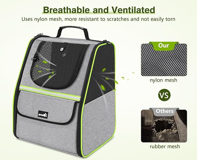 Pecute Cat Backpack Carrier, Small Dog Backpack Carrier, Pet Backpack Carrier for Cats Dogs Puppy Kitten, Cat Carrier Bag Carrying for Travel Hiking Bike Riding Walking Outdoor