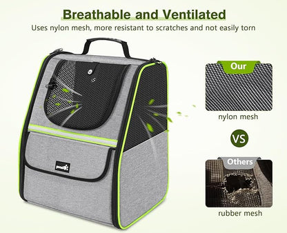 Pecute Cat Backpack Carrier, Small Dog Backpack Carrier, Pet Backpack Carrier for Cats Dogs Puppy Kitten, Cat Carrier Bag Carrying for Travel Hiking Bike Riding Walking Outdoor