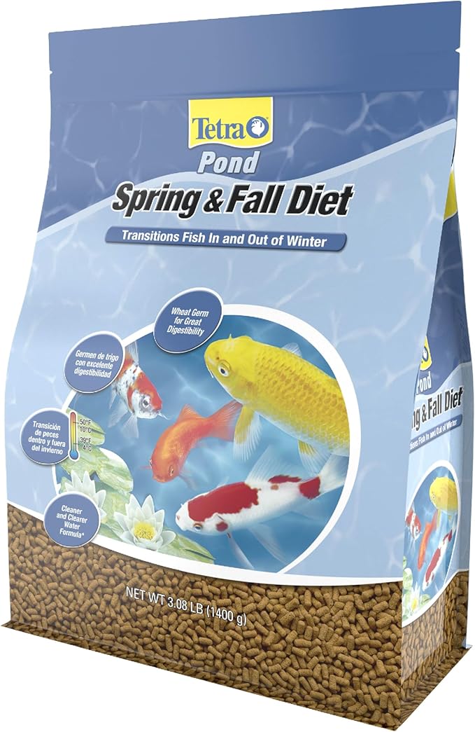 TetraPond Spring And Fall Diet 3.08 Pounds, Pond Fish Food, For Goldfish And Koi, 7 L