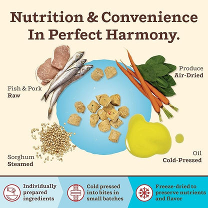 Primal Kibble in The Raw, Freeze Dried Dog Food, Fish & Pork, Scoop & Serve, Made with Raw Protein, Whole Ingredient Nutrition, Crafted in The USA, Dry Dog Food 1.5 lb Bag