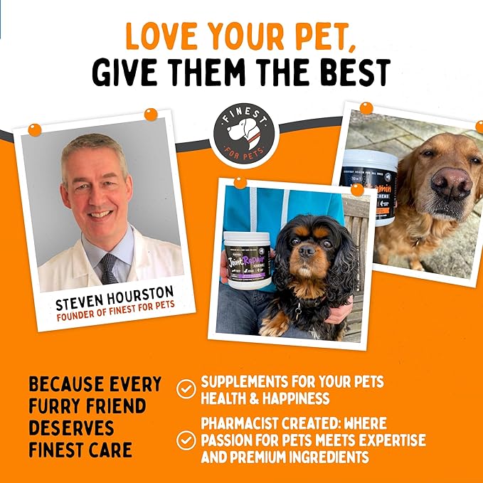 Rejenease Liquid Glucosamine for Dogs with Chondroitin, MSM & Hyaluronic Acid  Finest For Pets Hip & Joint Supplement for Dog Joint Support, Mobility, Stiffness & Pain Relief (32 oz, Made in USA)