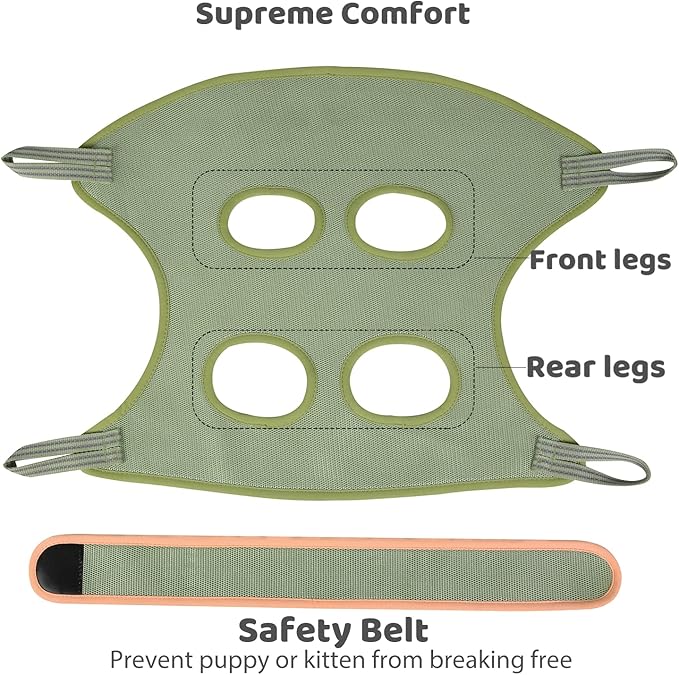 Guzekier Cat Grooming Hammock, Cat Nail Clipper Hammock for Nail Trimming, Cat Holder Sling for Cutting Nails, Restraint Bag with Safety Belt, Nail Clippers and Nail File