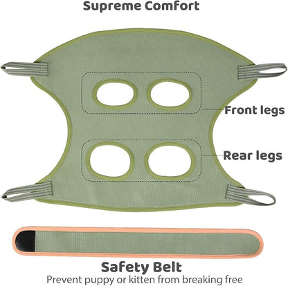 Guzekier Cat Grooming Hammock, Cat Nail Clipper Hammock for Nail Trimming, Cat Holder Sling for Cutting Nails, Restraint Bag with Safety Belt, Nail Clippers and Nail File