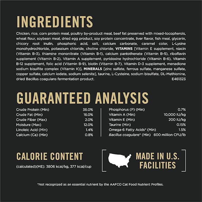 Purina Pro Plan High Protein Cat Food With Probiotics for Cats, Chicken and Rice Formula - 7 lb. Bag