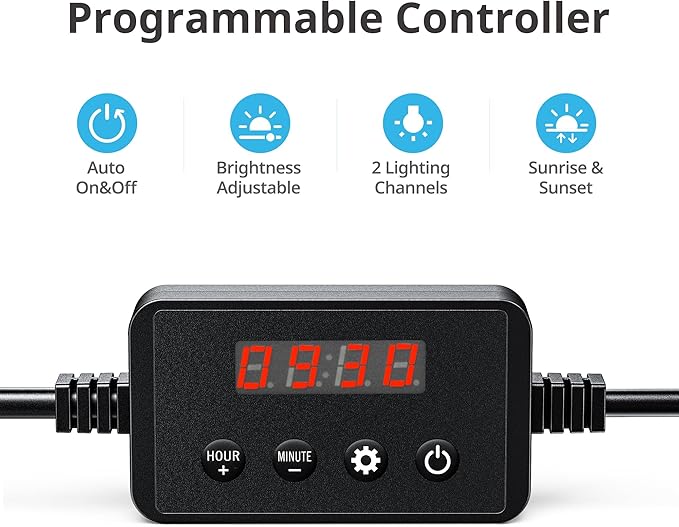 NICREW ClassicLED Plus LED Aquarium Light with Timer, 21 Watts, for 30 to 36 Inch Fish Tank Light, Daylight and Moonlight Cycle