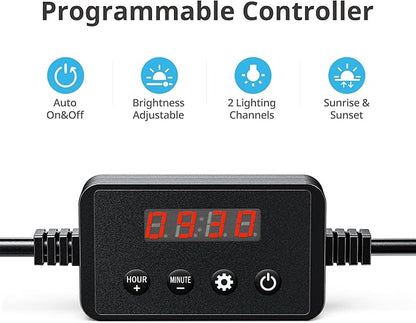 NICREW ClassicLED Plus LED Aquarium Light with Timer, Planted Fish Tank Light 18 Watts for 24-30 Inch, Daylight and Moonlight Cycle