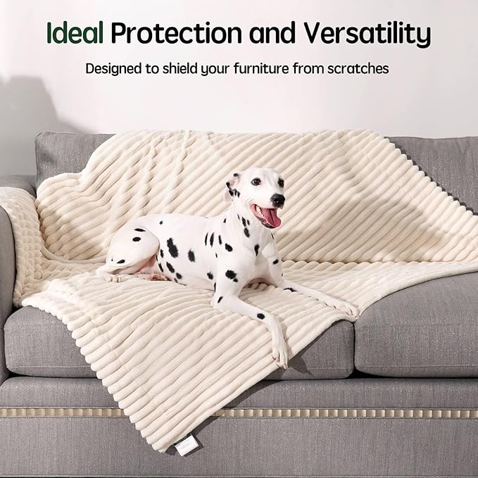 Waterproof Blanket Winter White Dog Blanket for Small Dogs, Washable Double Sided Pet Blanket with Milk Plush and Super Soft Velvet, Pee Proof Calming Dog Blanket for Couch Protection