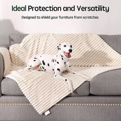 Waterproof Blanket Winter White Dog Blanket for Small Dogs, Washable Double Sided Pet Blanket with Milk Plush and Super Soft Velvet, Pee Proof Calming Dog Blanket for Couch Protection