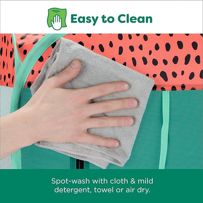 Furhaven Portable Dog Playpen Cat Tent, Pet Playground/Kennel Foldable Indoor Outdoor Zippered Puppy Crate - Green & Pink, Large