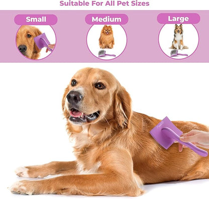 Slicker Brush for Dogs - Detangling Dog Brushes for Grooming with Soft Bristles & long Pins - Professional Cat Deshedding Tool to Removes Tangles & Dirt (Medium)