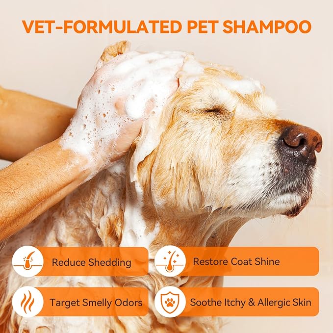 Dog & Cat Shampoo for Itchy Skin Relief, Hypoallergenic, Daily Use or Skin Conditions, 8oz