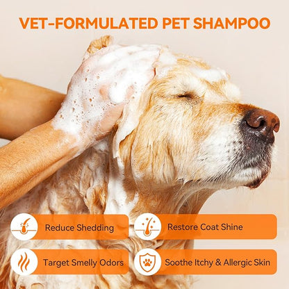Dog & Cat Shampoo for Itchy Skin Relief, Hypoallergenic, Unscented, 16oz