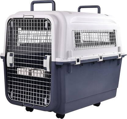 Plastic Kennels, Plastic Dog Crate, Airline Approved Pet Carrier for Dogs and Cats Longer Traveling, XL