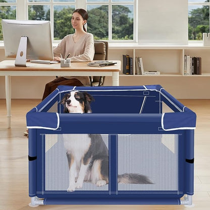 42 Inches Dog Playpensï¼_uppy Playpen with Gate for Puppies or Small Dogs, Dog Fence Pet Playpen for Indoor & Outdoor