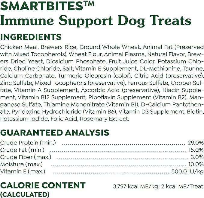 Greenies Smartbites Immune Support Crunchy & Soft Dog Treats, Chicken Flavor, 28 oz. Pack