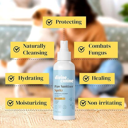 Dog Paw Cleaner - 5.1 Fl Oz of Alcohol Free Paw Cleansing Spray - Made with Coconut, Aloe, Copaiba Oil, and Lemongrass Oil to Nourish and Clean Paws - Made in The USA
