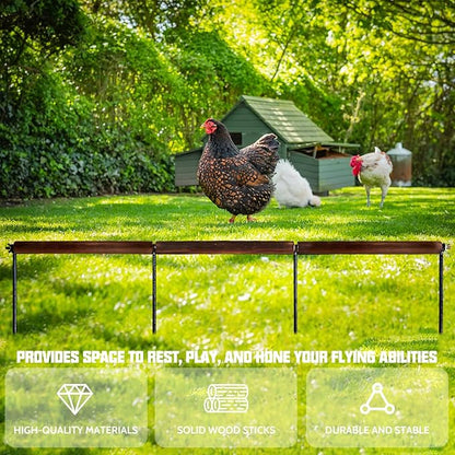 2 PCS Chicken Toys,Extra Long Chicken Perch Toys,Woodern Chickens Roosts and Perches Stand Training Perch for Poultry Rooster Chicks Large Bird Chicks Parrot, 44.88 Long (Antique Color)