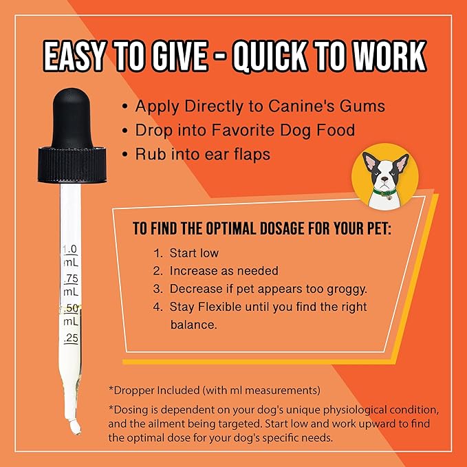 Ease - Pet Hemp Oil for Dogs - Hip, Joint, & Mobility Support - Comfort & Daily Wellness Drops with Turmeric, Frankincense, & MCT Oil