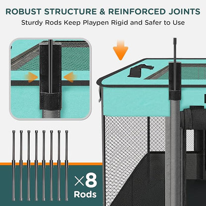 Pet Dog Cat Playpen,Foldable Waterproof Puppy KittenTent,Portable Playpen Kennel,Breathable Shade Cover Crate,Play Pen with Carrying Case, Indoor OutdoorTravel Camping for Small Animals