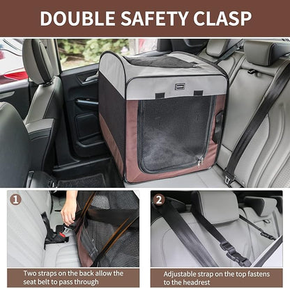 DONORO Dog Kennels and Crates for Medium Dogs, Portable Pop Up Indoor Pet Cage with Sturdy Wire Frame, Collapsible Travel Crate Soft Sided Cat Bag Escape Proof (32 Inch)