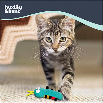 Huxley & Kent Plush Cat Toy - Interactive Catnip Toy for Cats & Kittens - Soft with Crinkle & Catnip - Fun Indoor Play - Caterpillar