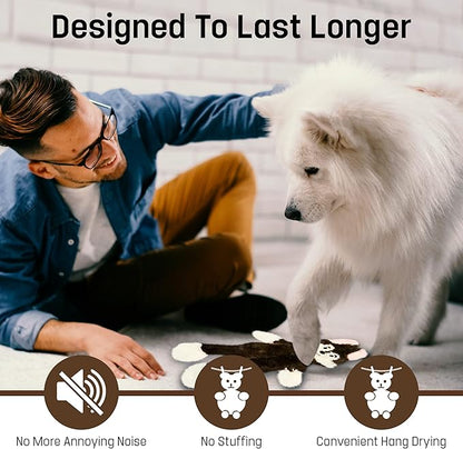 FGA MARKETPLACE Bundle of 5 Flat NO Stuffing NO Squeak Plush Dog Toys, Funny Style Will Entertain Your Dog for Hours, Recommended for Small and Medium Dog 21 INCH Long