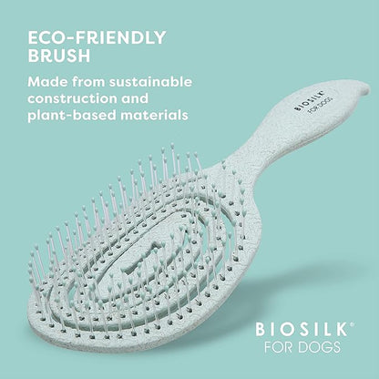 BioSilk Dog Brush, Eco-Friendly Detangling Pin Brush for Dogs in Mint Green, Easy to Hold Ergonomic Handle Dog Brushes, Wet or Dry Dog Hair Brush, 48 Pack