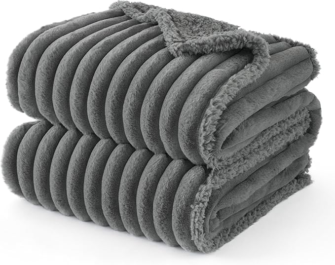 Bedsure Waterproof Dog Blankets for Small Dogs - Soft Puppy Cat Blanket Corduroy Fleece Washable, Cozy Calming Reversible Furniture Protection for Pet Kitten Doggy,25"x35", Warm Grey