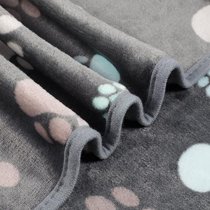 Tegeme 12 Pieces Pet Blanket Soft Fleece Dog Fluffy Doggie Warm Felt Throw Spring Cute Paw Print Puppy Kitten Sleep Mat Bed Covers for Cat(23 x 16 Inch,Dark Gray)