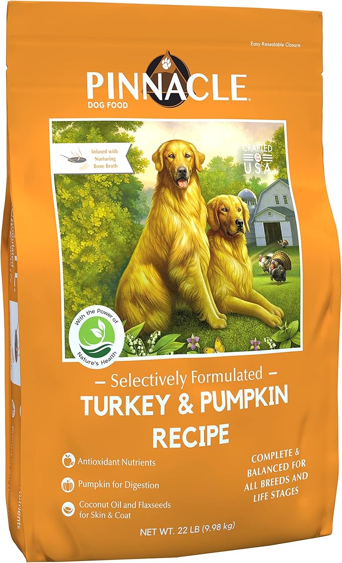 Pinnacle Pet Pinnacle Turkey & Pumpkin Dry Dog Food 22 lb, Infused with Broth