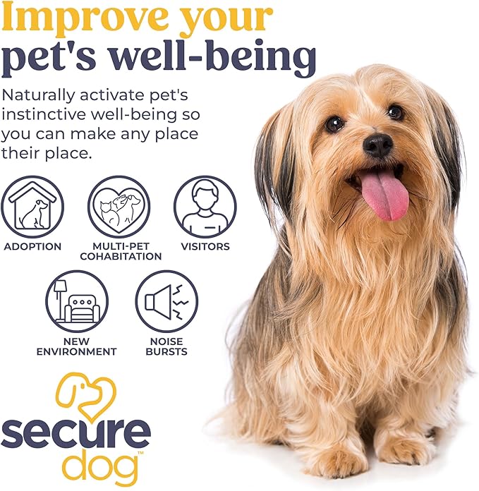 SecureDog Calming Diffuser for Supporting Calm and Well-Being to Help Relieve Any Feeling of Anxiety or Stress, Dog Pheromone Passive Stick Diffuser Home Starter Kit