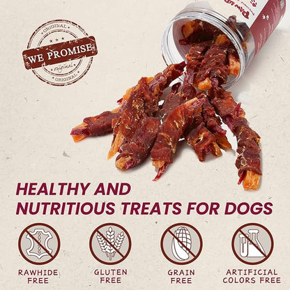 Duck & Sweet Potato Dog Treats, High Fiber Pet Treats for Medium Dogs, Healthy Chews Snack, High in Protein, 12.5 oz