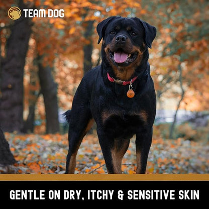TEAM DOG 5 in 1 Oatmeal Shampoo for Dogs | Moisturizing, Detangling & Deodorizing Dog Shampoo and Conditioner | for Allergies & Sensitive Skin | No MEA/DEA, Phosphate, Sulfates, Parabens | 16 Fl Oz