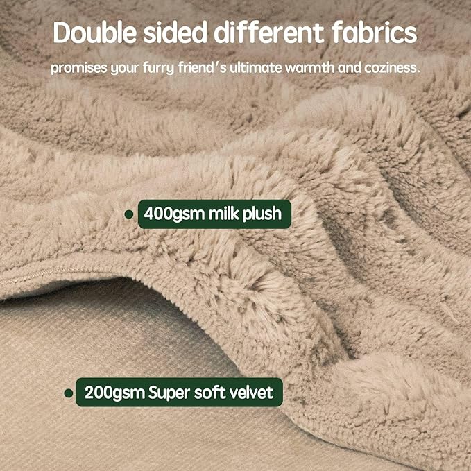 Waterproof Blanket Wind Chime Dog Blanket for Small Dogs, Washable Double Sided Pet Blanket with Milk Plush and Super Soft Velvet, Pee Proof Calming Dog Blanket for Couch Protection