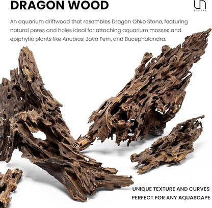 Ultum Nature Systems Driftwood - Dragon Drift Wood for Fish Tank, Planted Tank, Terriarium, Paludarium - Versatile Natural Driftwood Decor, Events Wood Centerpiece - Dragon Wood, XL 18-24, 3 Pack