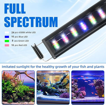 AQUANEAT LED Aquarium Light for 24 to 30 Inch Fish Tank, Full Spectrum Fish Tank Light, with Daylight Moonlight Mode
