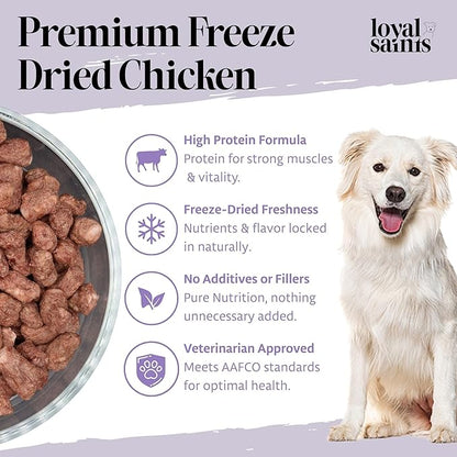 Freeze Dried Raw Dog Food - Premium Chicken Flavor with High Protein & Grain Free Dog Food for Small or Large Breeds and Picky Eaters - Versatile as Meal Topper, Pet Snack & Treats, 5 Oz