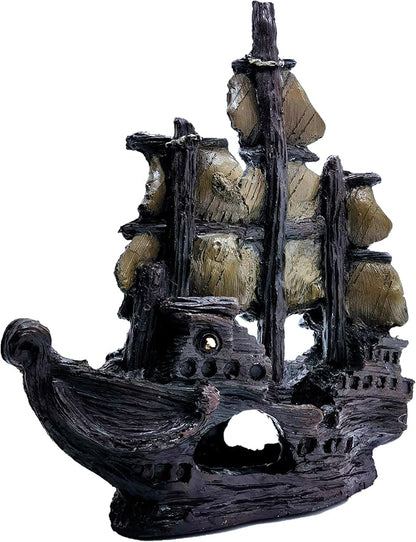 M2cbridge Aquarium Decor Castle Shipwreck Ornament Underwater Landscape(Galleon)