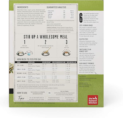 The Honest Kitchen Dehydrated Limited Ingredient Chicken Dog Food, 4 lb Box