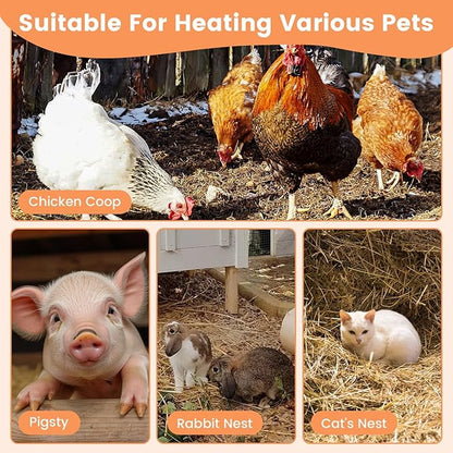 800W Dog House Heater, Wall Mount, 10ft Anti Bite Cord, Waterproof Control, Outdoor Pet Heater Warmer for Chicken Coop Kennel Barn Cat Cage Rabbit Livestock (800, Watts)