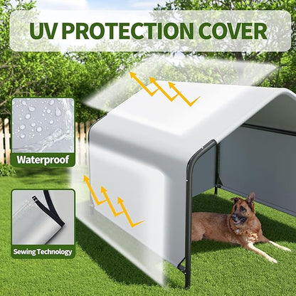Dog Shade Shelter Outdoor Pet Tent for Dogs and Small Animals - Growfessor Waterproof, Sun Protection, with Ground Nails Pet Canopy with Upgraded Doors - 4'x4'x3' Dimensions