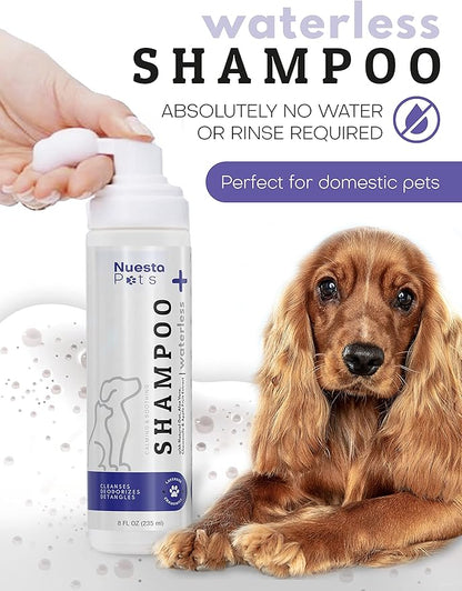 Pets Waterless No-Rinse Pet Shampoo | Soothing Hypoallergenic Gentle | time-Saving Stress-Free foaming Cleanser (3 8 fl oz Bottles Lavender)
